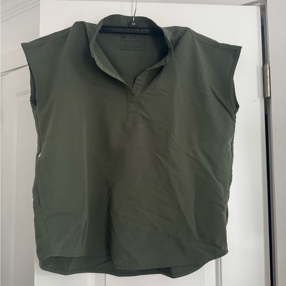 Figs Forest Green Sleeveless Top